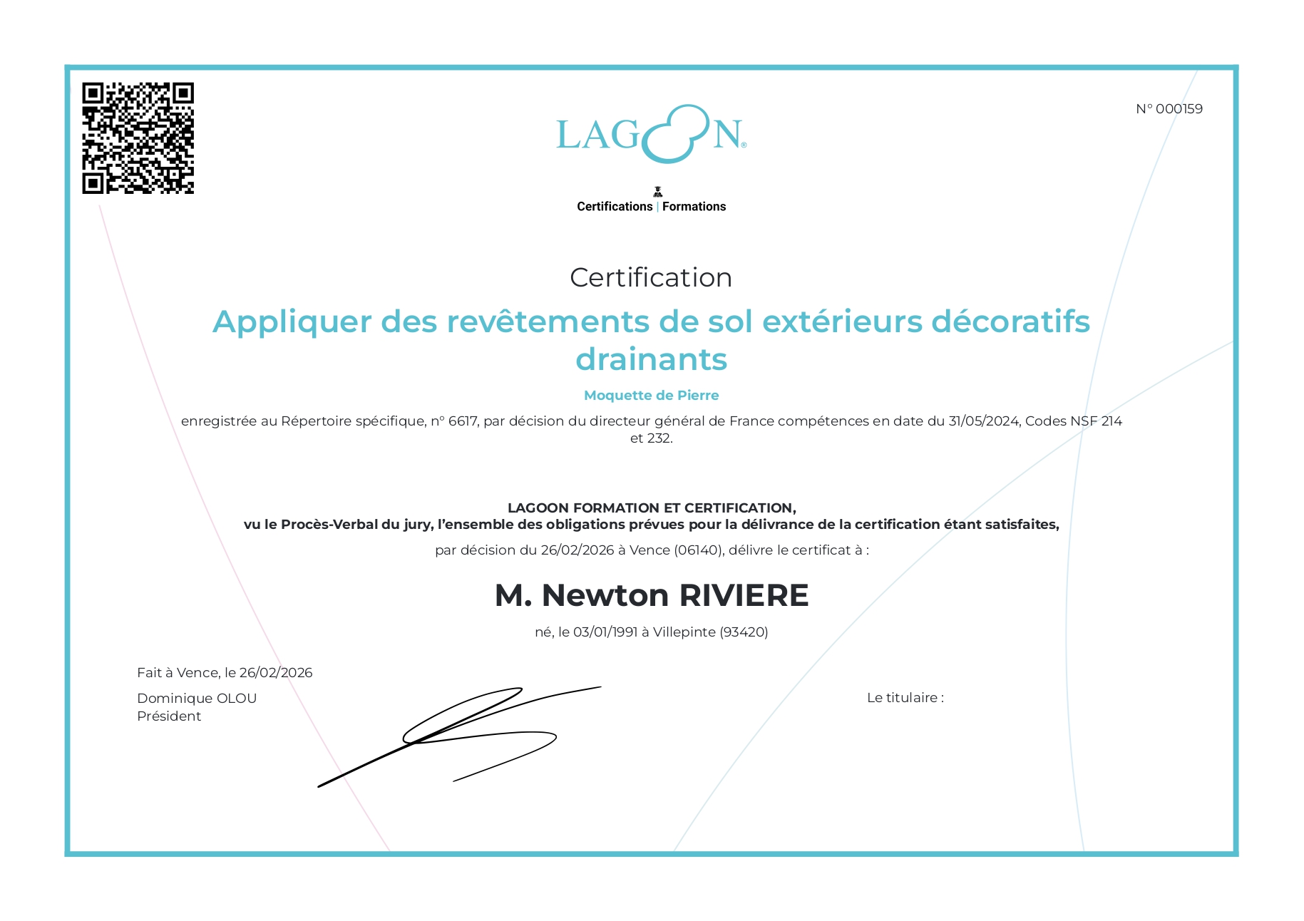 Certificat Prestige-Pierre